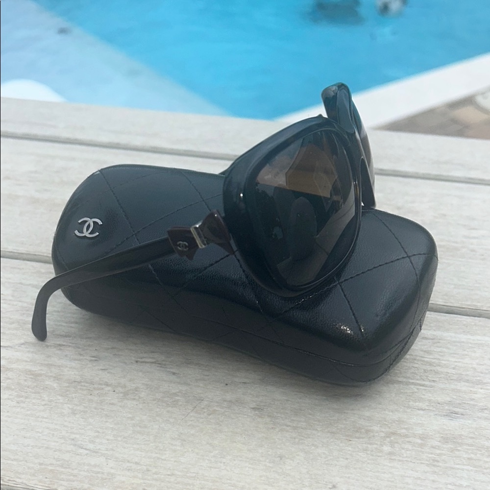 Chanel Bow Design Brown Ladies Sunglasses